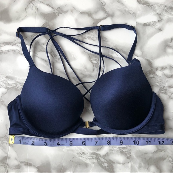 La Senza Beyond Sexy Blue Navy Racerback Push Up Bra - Picture 2 of 7
